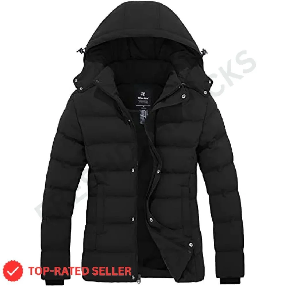 Quilted Puffer Jacket Hooded Winter Coat Thickened Elegant Chic Outerwear